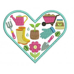 Stickdatei - Herz Garten